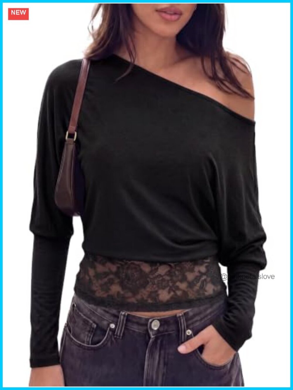 KIRUNDO Womens Asymmetrical Off Shoulder Long Sleeve Going Out Top